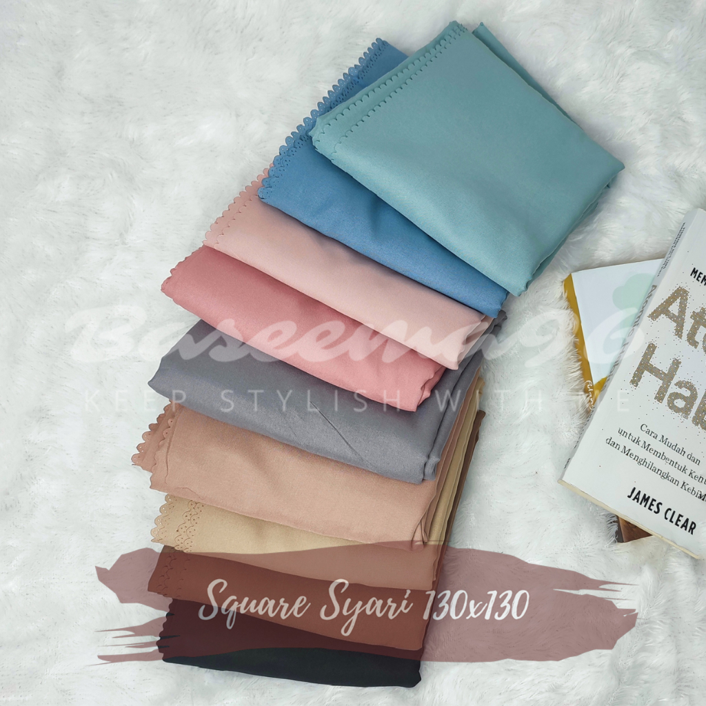 Jilbab Polos Segi Empat Voal Miracle Laser Cut Jumbo 130x130 / Jilbab syar'i /Jilbab Syar'i Segi Emp