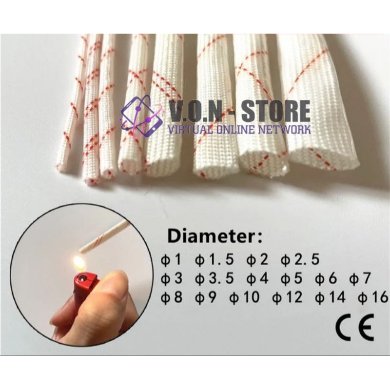 Selongsong Kabel Strip Tahan Panas ( Fiberglass Sleeving )