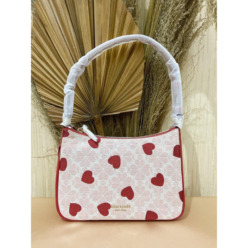 KS Flower Jacquard Hearts Sam Small Shoulder Bag Candied Cherry Multi