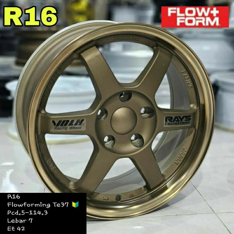 velg racing ring 16 volk rays te37 r16 lebar 7 et42 bronze untuk brv civic innova xpander terios rus