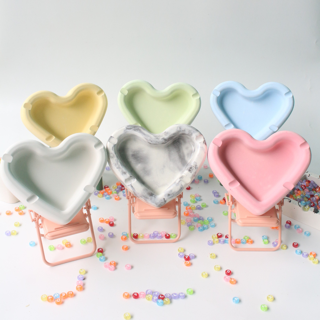 (BISA COD) Love Asbak Concrete Asbak Aesthetic Kado Cowo/Cowok Costum Gambar Abstrak Ashtray Abak Ro