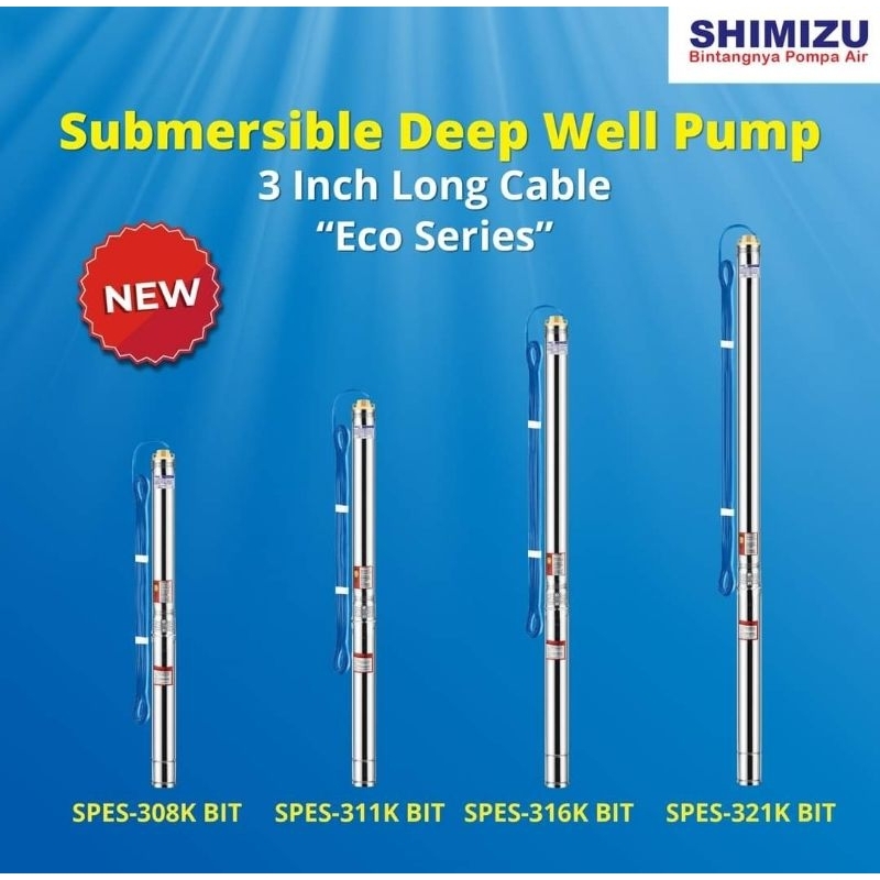 pompa celup /submersible deep well pump shimizu eco series 0,5hp
