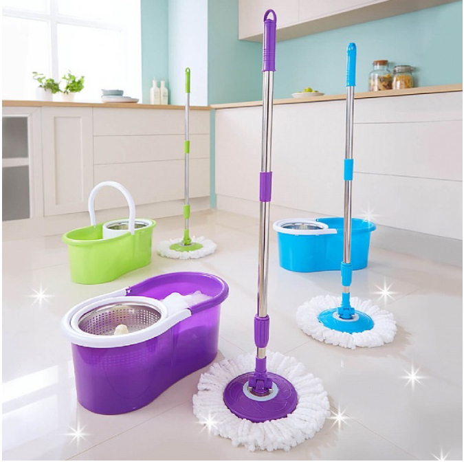 Pel Lantai putar Pel Lantai serbaguna Spin mop pel lantai plastik Mini Mop Set