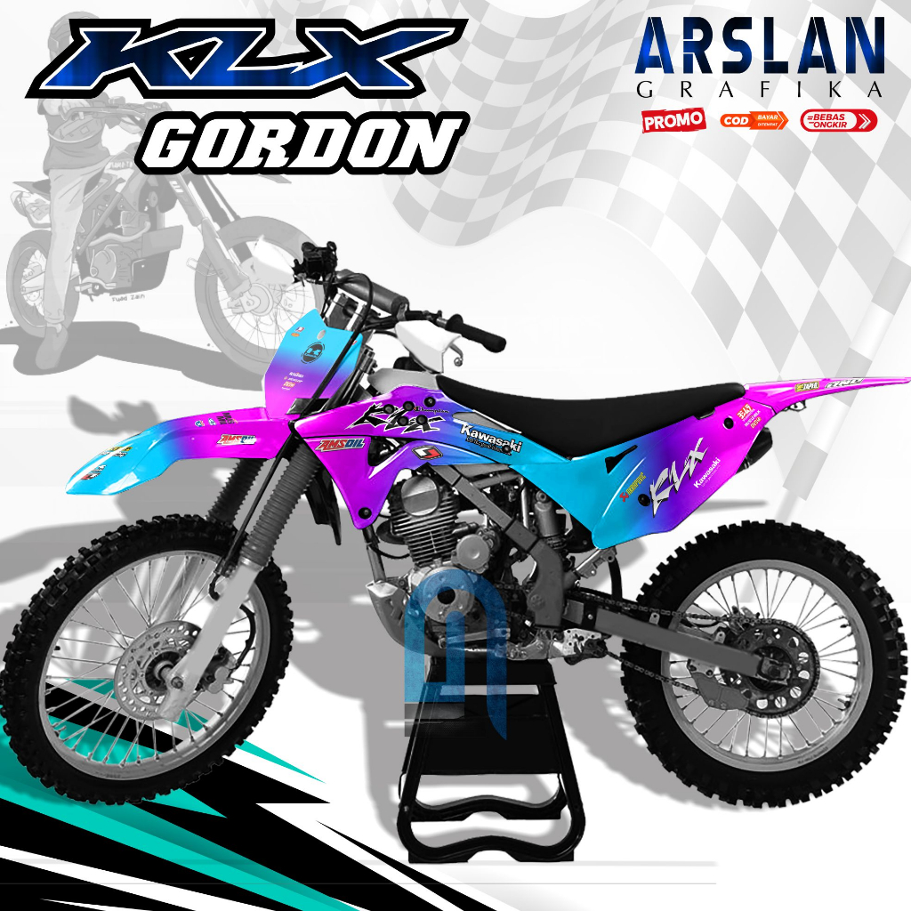 Decal KLX GORDON Keren Full Body - Stiker Kawasaki KLX GORDON - Set Stiker Full Body Variasi BUNGLON