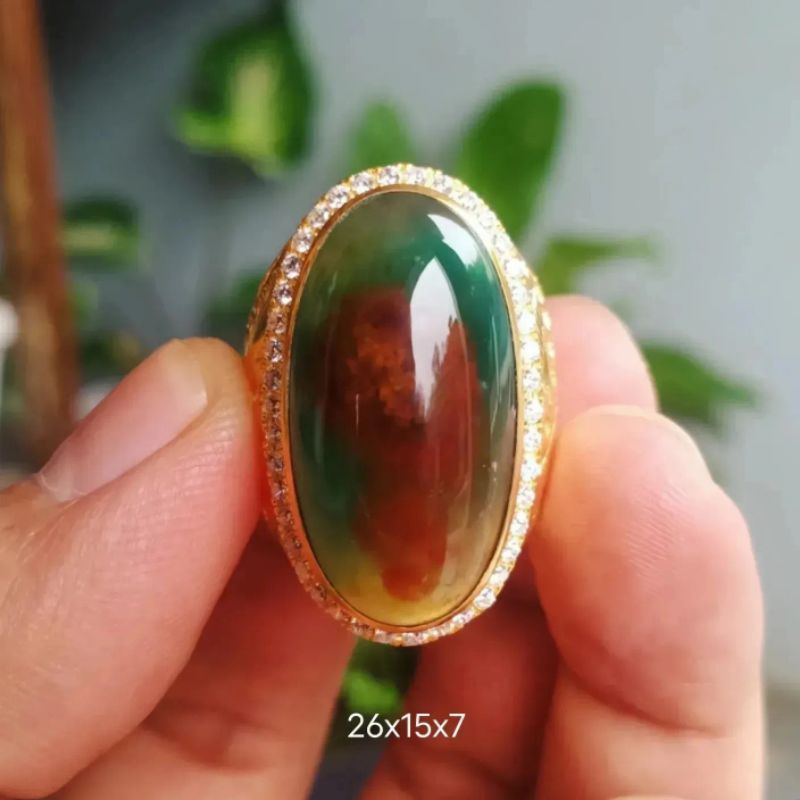 Cincin Pancawarna Kristal Ring Perak Handmade