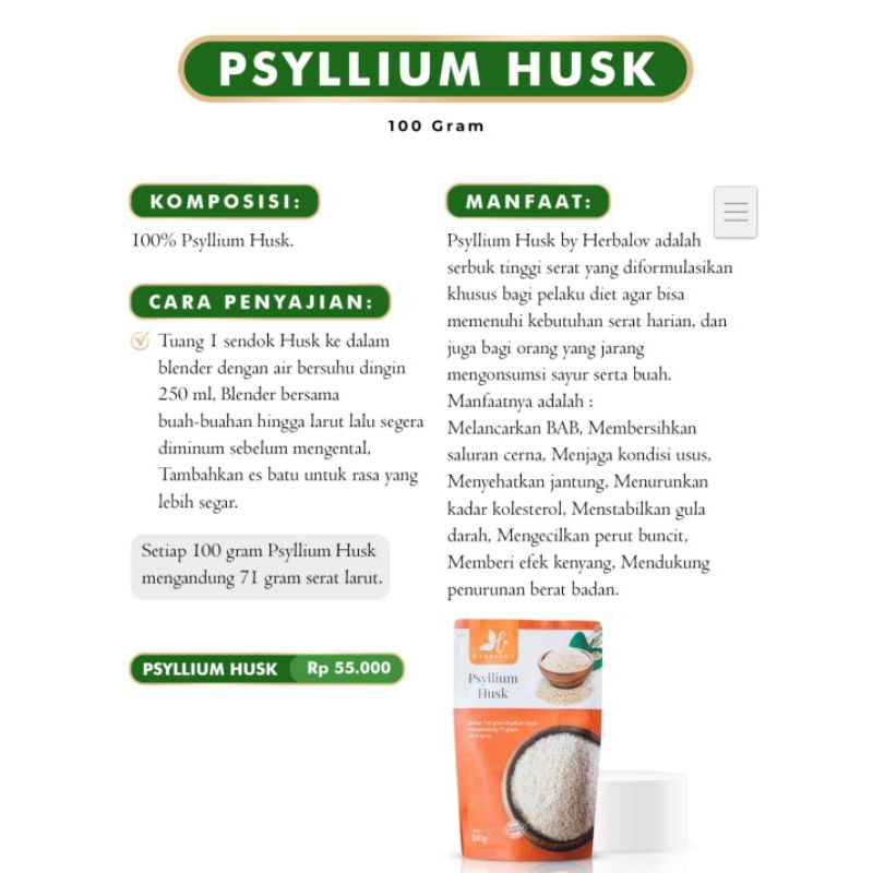 

Psyllium Husk Herbalov