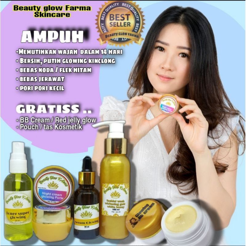 (Bisa COD) BGF Skincare BPOM Paket Lengkap dengan Serum Beauty Glow Farma Free BB Cream/ Salep Jeraw