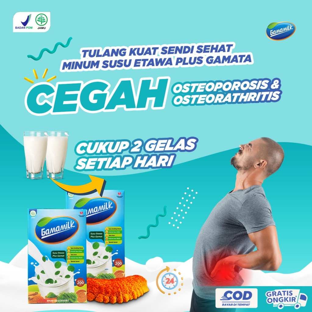 

SUSU GAMAMILK - Atasi Osteophorosis, Osteoarthritis, Pengapuran dan Radang Sendi Setifikat BPOM