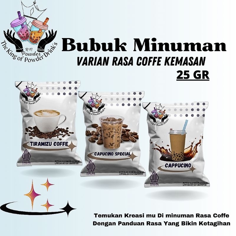 

SERBUK MINUMAN RASA BUBUK INSTAN MINUMAN TESTER KEMASAN 25GR BUBUK MINUMAN RASA COFE PREMIUM MINUMAN