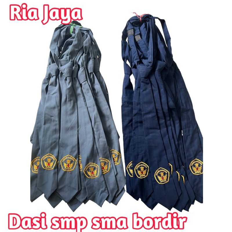 Dasi SMP SMA Logo Bordir Perekat Instant Super Unisex Putra Putri