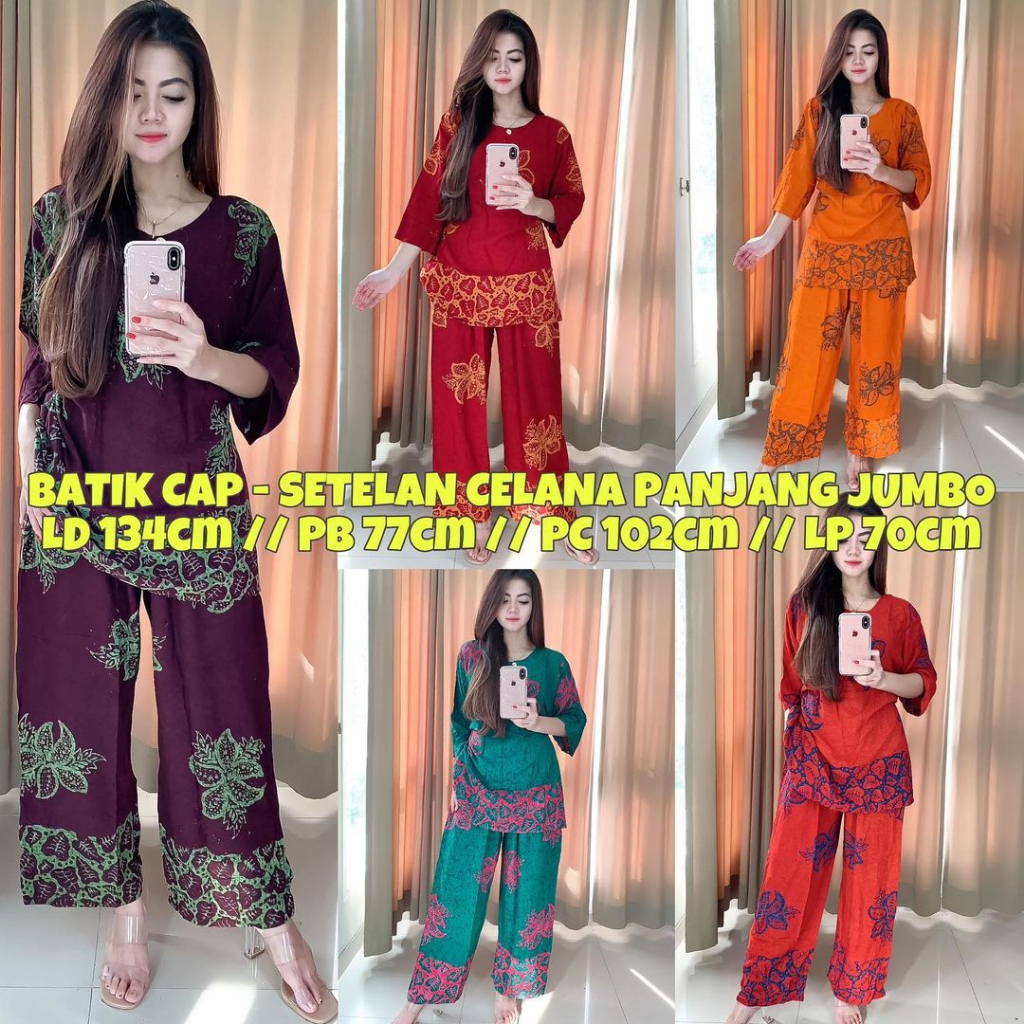 BATIK DANIA BATIK SUNAN BATIK CAP JUMBO Setelan wanita Jumbo Busui One Set Batik Jumbo busui