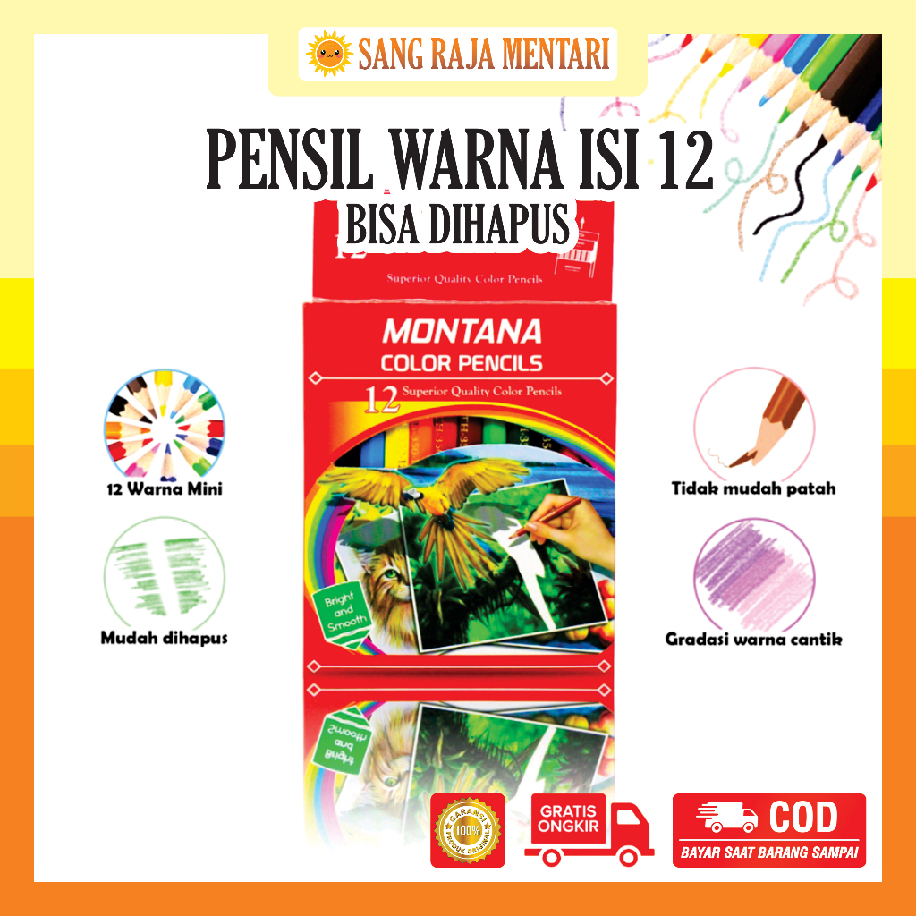 

Pensil Warna 12w Bisa Dihapus Erasable Color Pencil