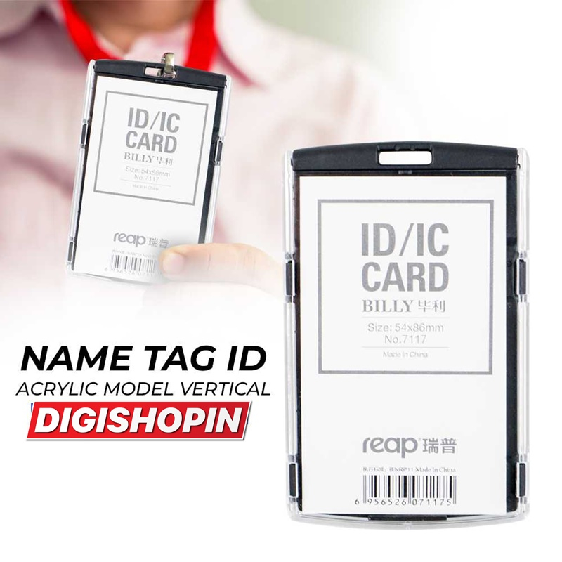 

Name Tag ID Card Acrylic Model Vertical Name Tag Akrilik