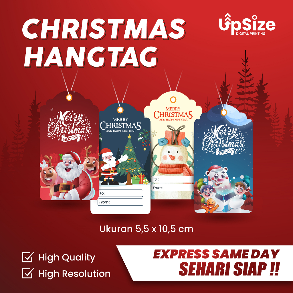 

Cetak Hang Tag Natal Label Tag Kado HangTag Custom Hampers Parcel Gift Kartu Ucapan Christmas | EXPRESS INSTANT SAMEDAY - TERMURAH