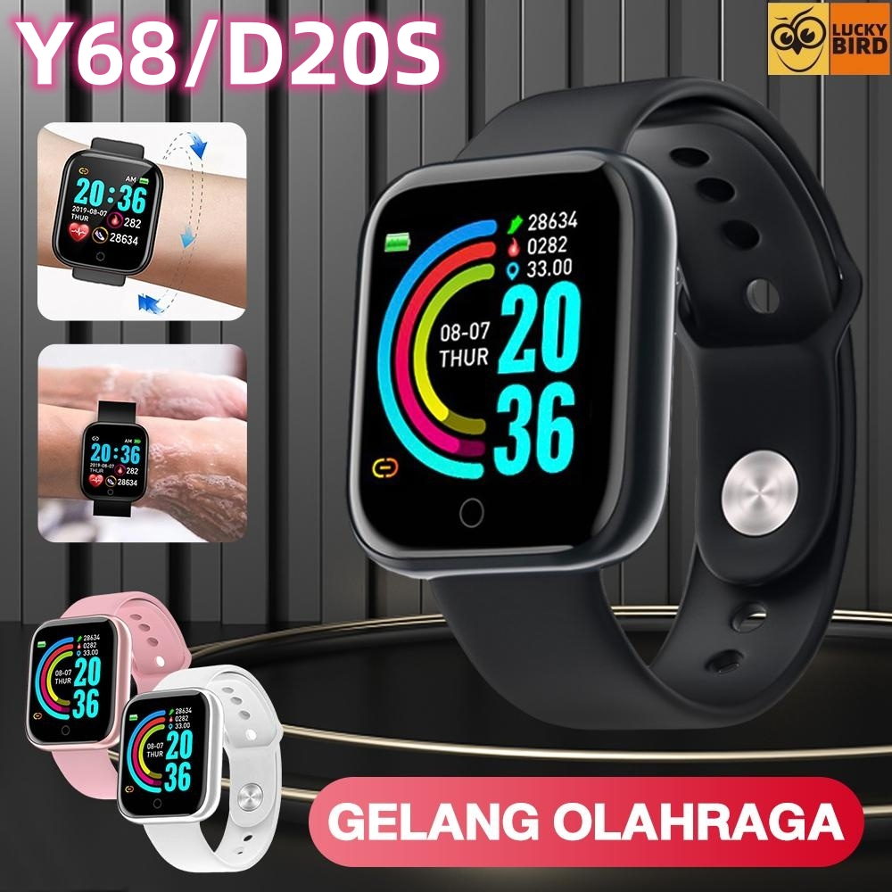 【COD】Y68/D20S SmartWatch IP67 Olahraga Tahan Air Bluetooth Smart Watch Gelang Pintar Pelacak Kebugar