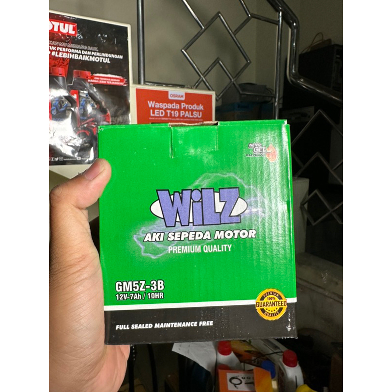 aki wilz gm5z-3b 12v-7Ah aki dobel kering aki grand kering aki supra x kering aki jupiter smash shog