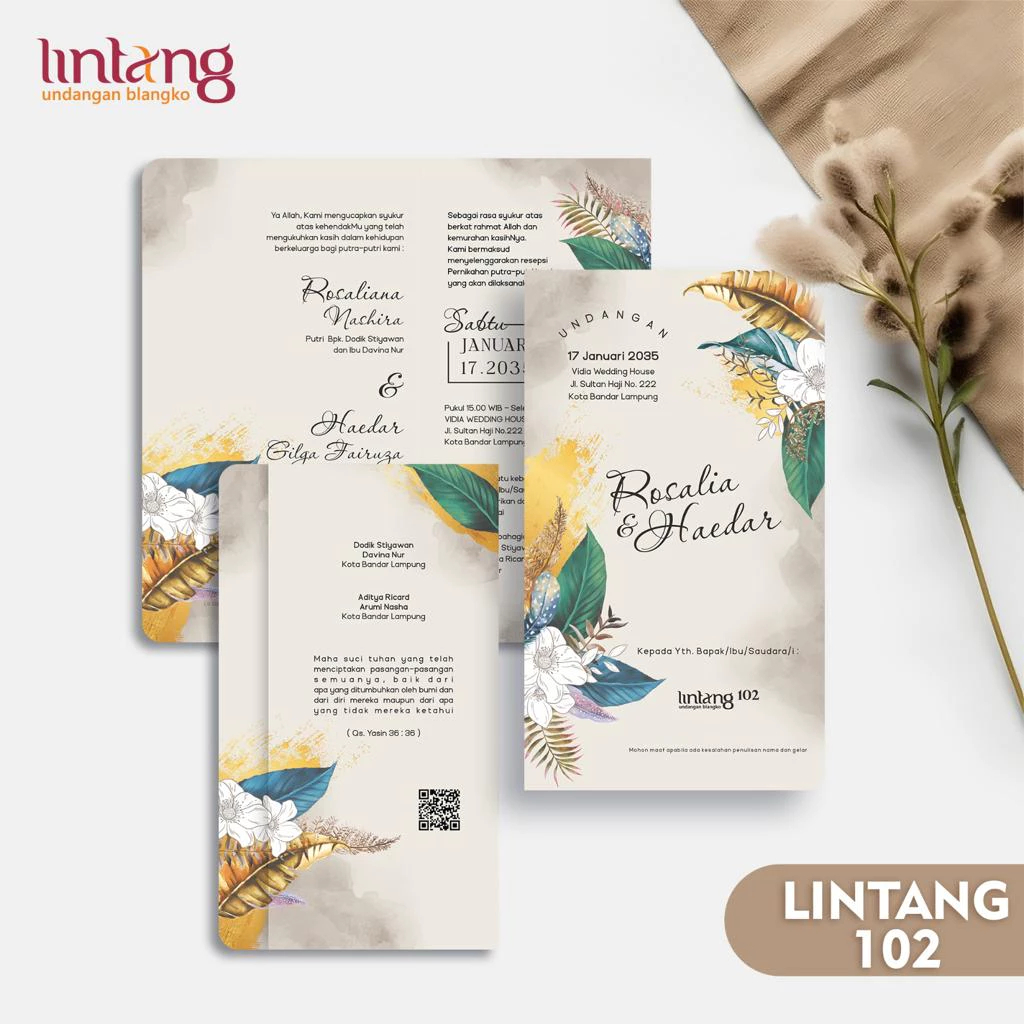 CETAK UNDANGAN PERNIKAHAN DESAIN SIMPLE ELEGAN / UNDANGAN NIKAH MURAH
