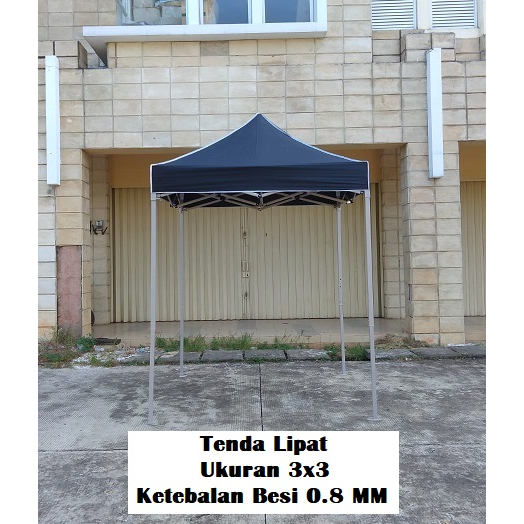 Tenda Lipat Ukuran 3x3 Besi Putih Premium