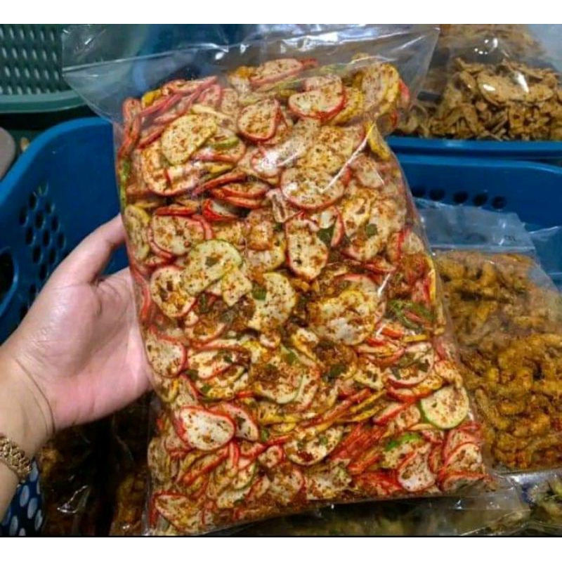 

kerupuk seblak /kerupuk bawang bantet1KG pedas daun jeruk