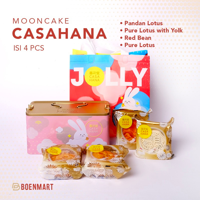 Mooncake Casahana Malaysia (Kue Bulan) isi 4 (Pink)