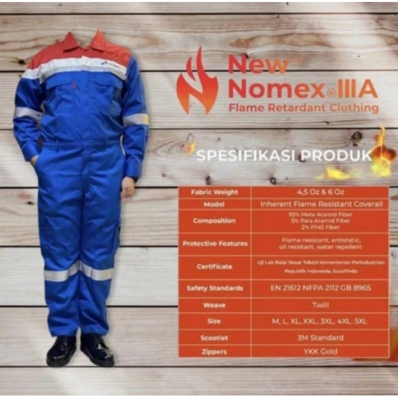 Wearpack Coverall Nomex IIIA Pertamina/ Seragam Wearpack Nomex Pertamina