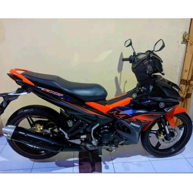 stripping sticker lis standar ori motor yamaha jupiter mx king 2019 warna hitam orange