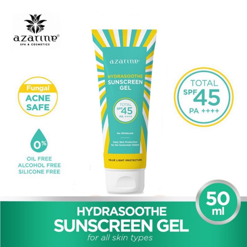 Azarine Hydrasoothe Sunscreen Gel 50ML SPF 45 PA++++ | Sunscreen Wajah | Pelembab Wajah