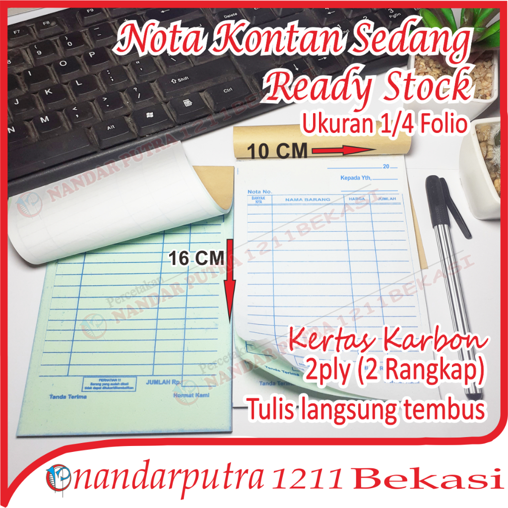 

NOTA KONTAN NCR 1/4 Folio 2 RANGKAP