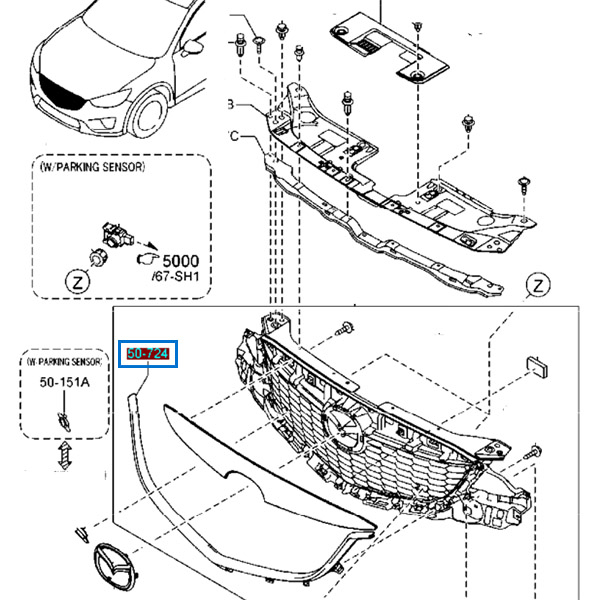 List Chrome Mazda CX5 KE Grill Lower