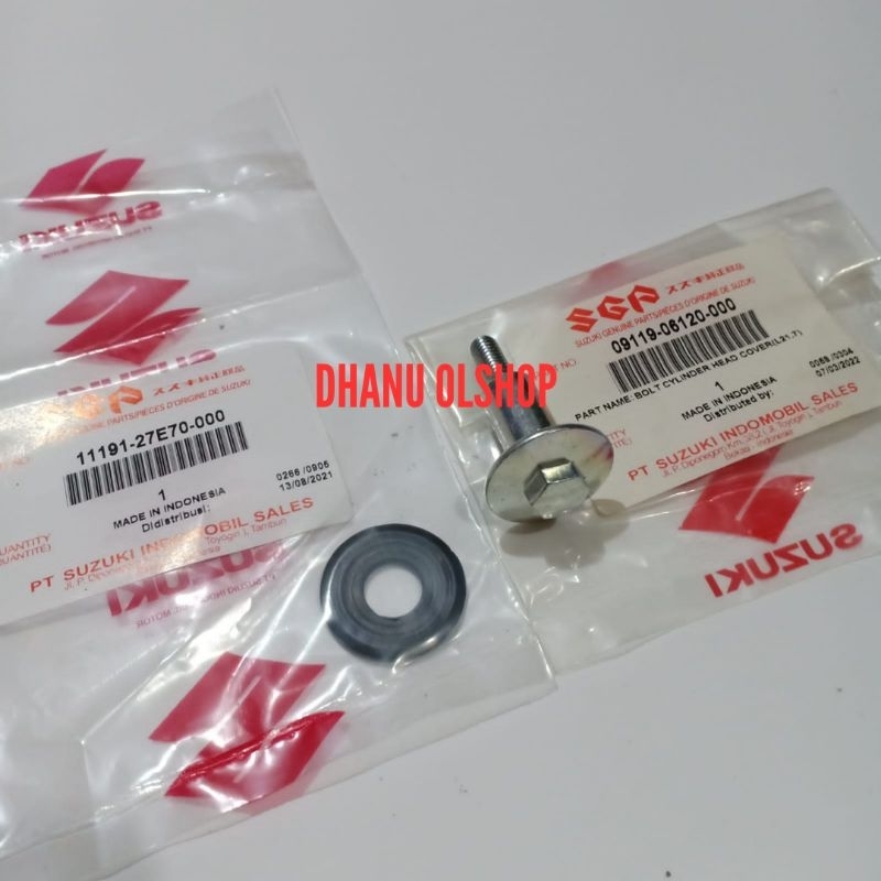 Baut cover cylinder head plus karet seal O-ring suzuki spin skywave hayate ORIGINAL SGP