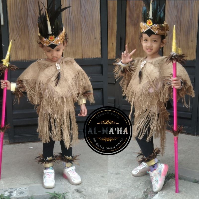 Rok Rumbai Papua Goni Dewasa / Anak Anak Karnaval Tradisional Pakean Adat