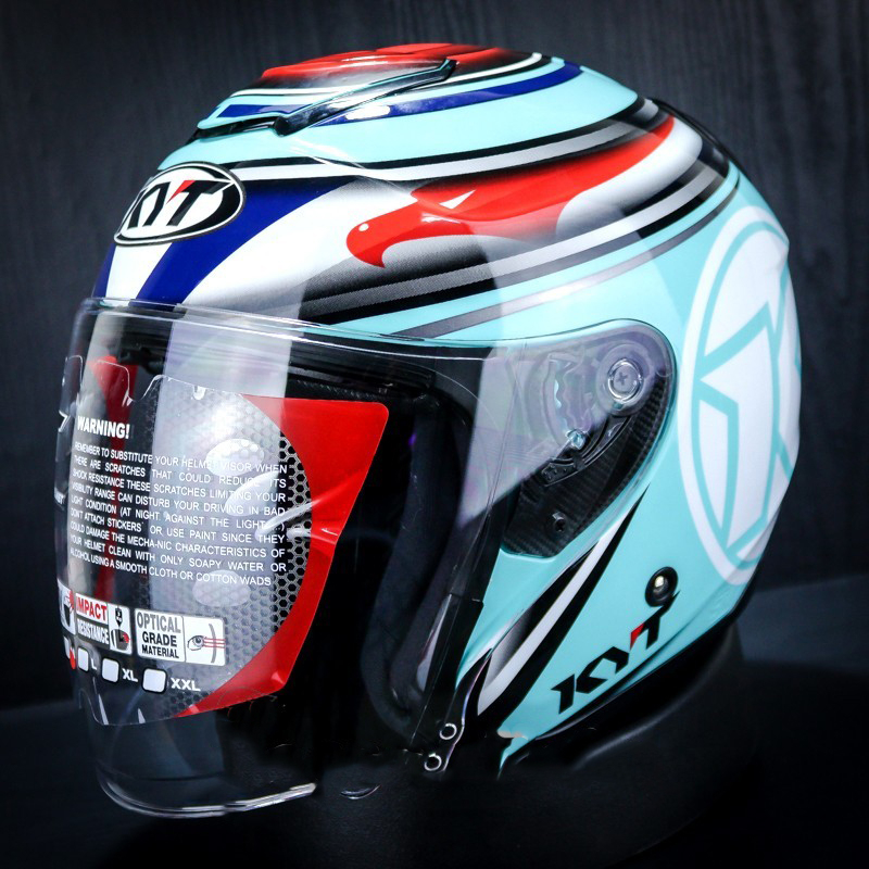 HELM KYT KYOTO MOTIF AQUA BLUE KYOTO SINGEL VISOR