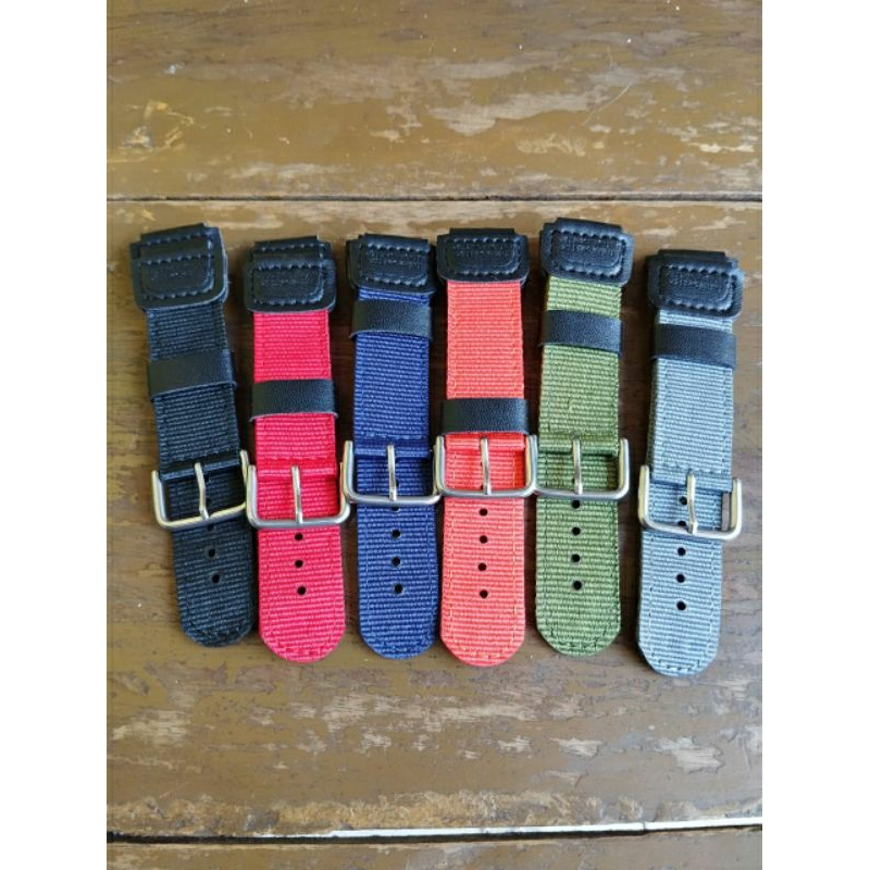 Strap Tali canvas nilon Jam Tangan Casio SGW 300H SGW 400H SGW 500H MRW-200 MRW-200H W-800H HDD-600H