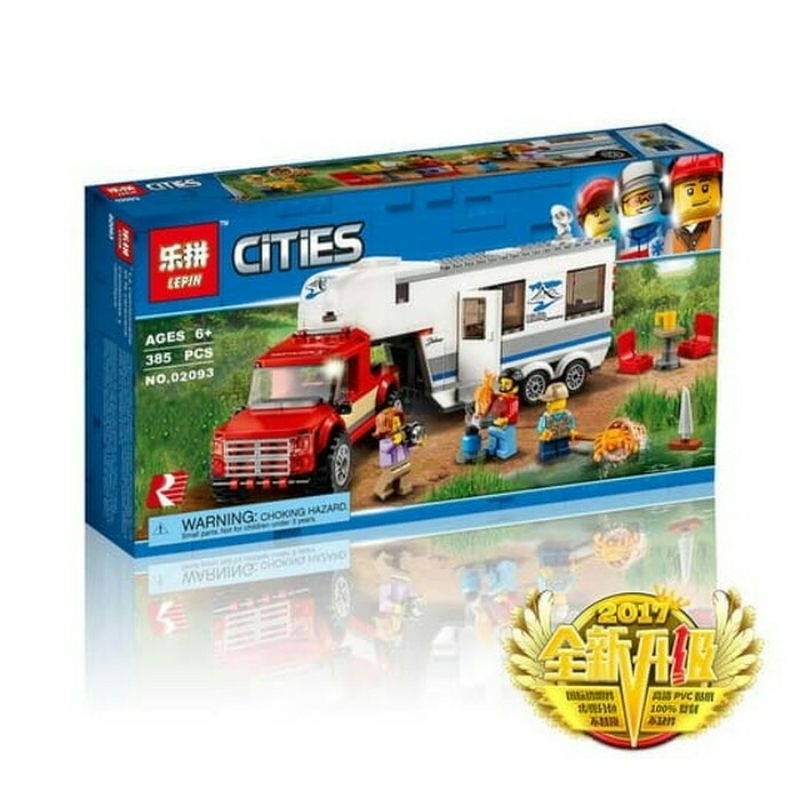 Lepin 02093 - Bricks - Cities - Pick Up Truck Caravan Camper