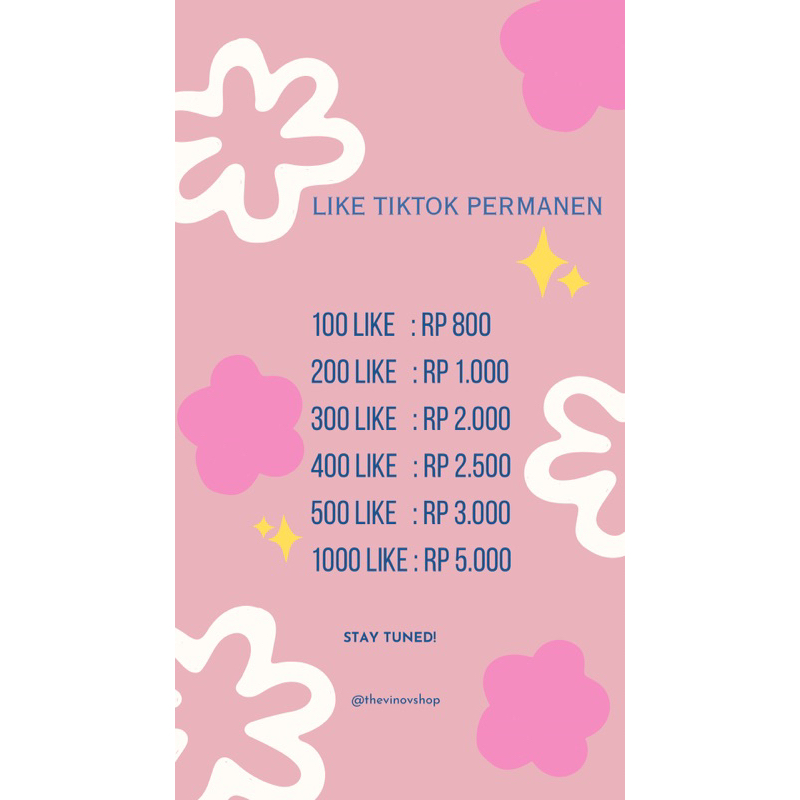 TIKTOK LIKE PERMANEN MURAH - thevinovshop