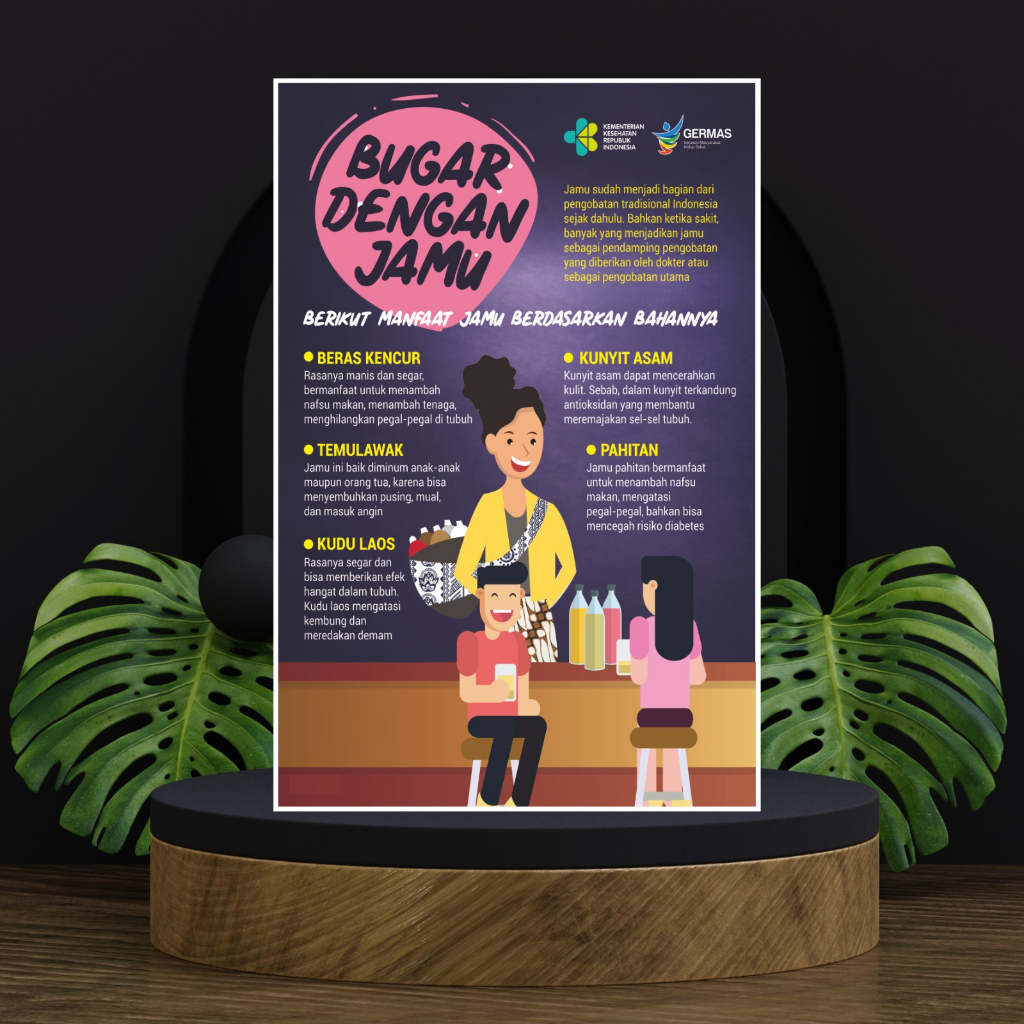 Poster Kesehatan Bugar dengan Jamu