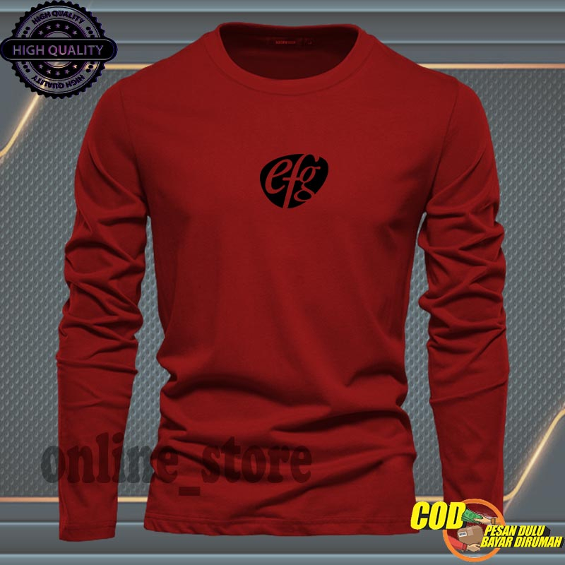 PROMO.... Baju Kaos Pria Lengan Panjang / Baju Kaos Casual Pria & Wanita Premium / Tshirt Distro Log