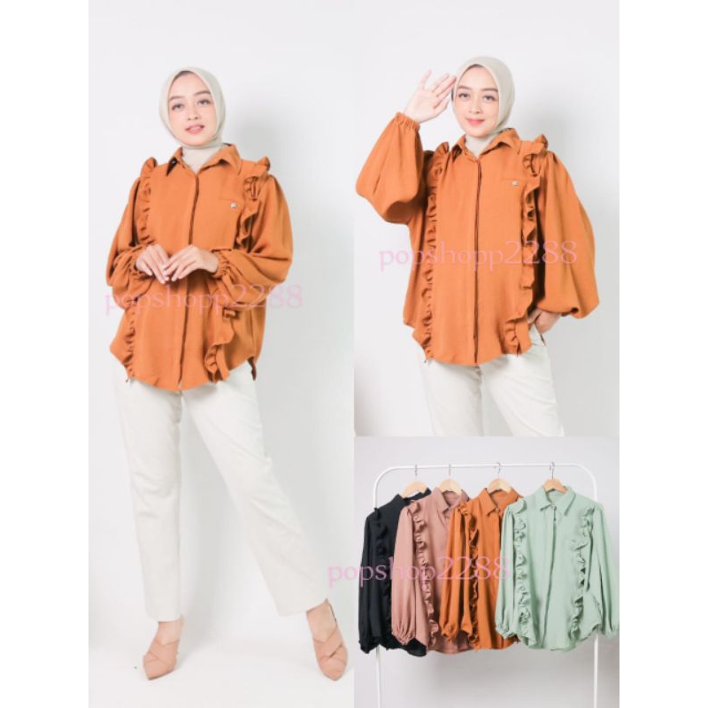 Kemeja wanita kerut/kemeja cewek/Blouse wanita korea