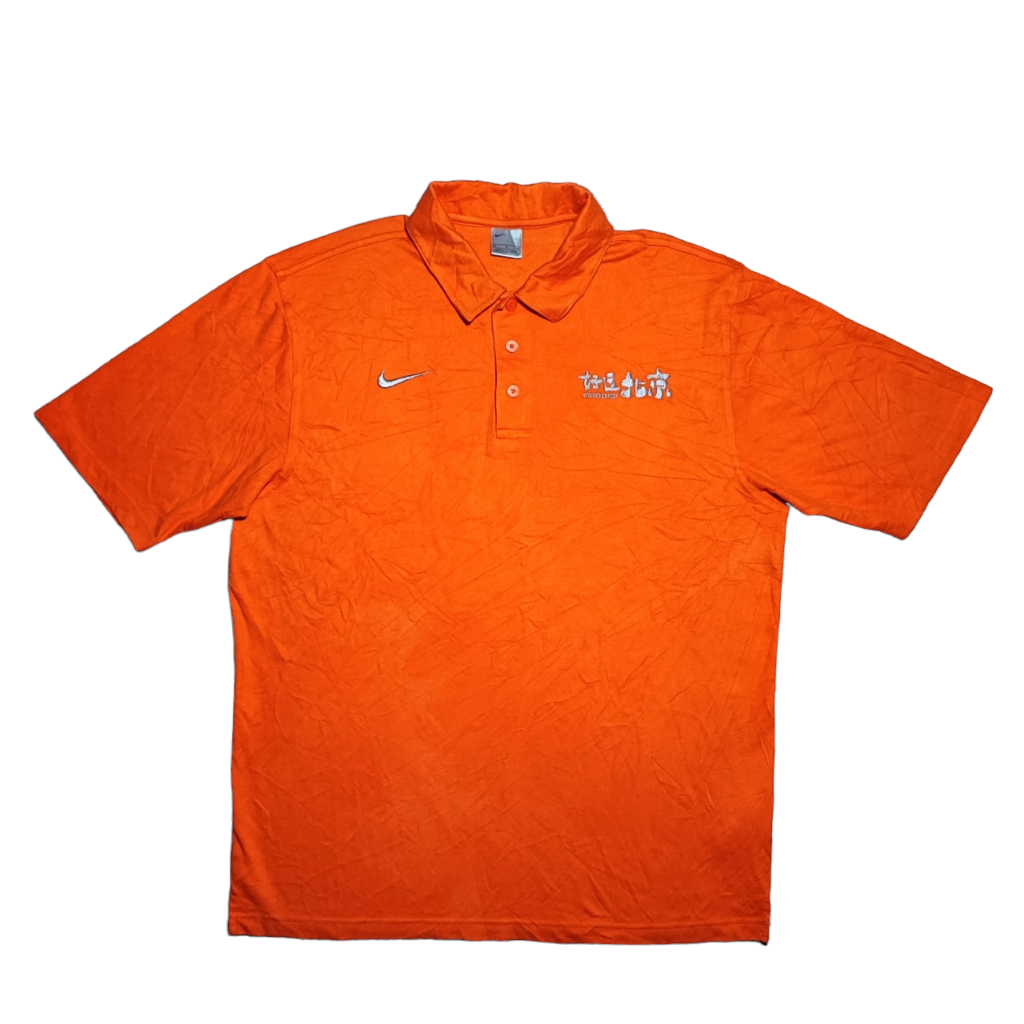 Kaos Polo Pria NIKE Orange Polo Shirt Big Size XXL Branded Preloved
