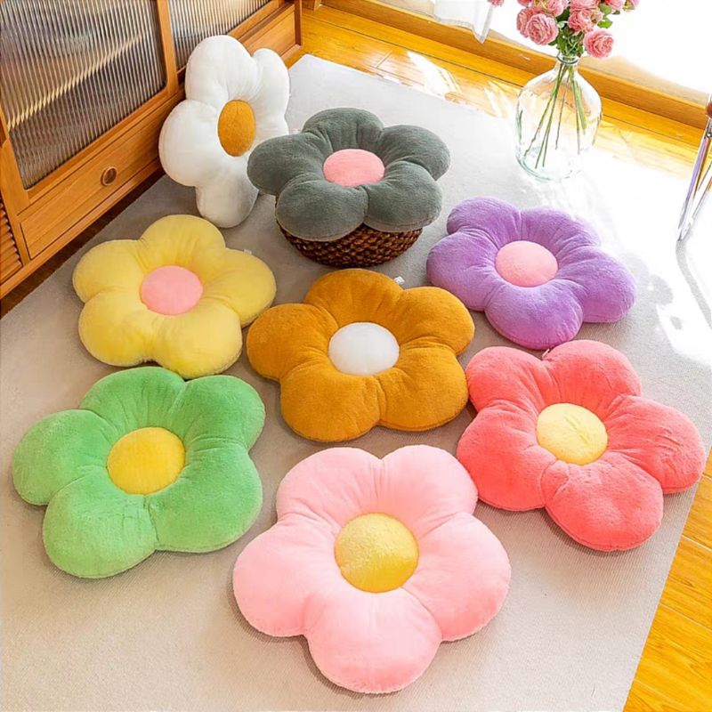 Bantal Sofa Hias Ruang Tamu Motif Bunga Daisy / Bantal Duduk / Alas Duduk Kursi / Tempat Tidur Kucin