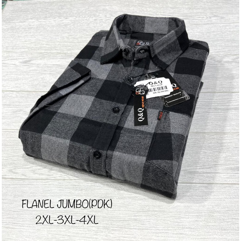 Kemeja Pria SUPER Jumbo Flanel Big Size XXL XXXL XXXXL Tangan Pendek Kemeja Kotak-Kotak Lengan Pende