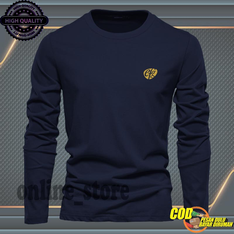PROMO.... Baju Kaos Pria Lengan Panjang / Baju Kaos Casual Pria & Wanita Premium / Tshirt Distro Log