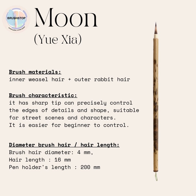 

Kuas Lukis detail Moon Weasel Rabbit Hair