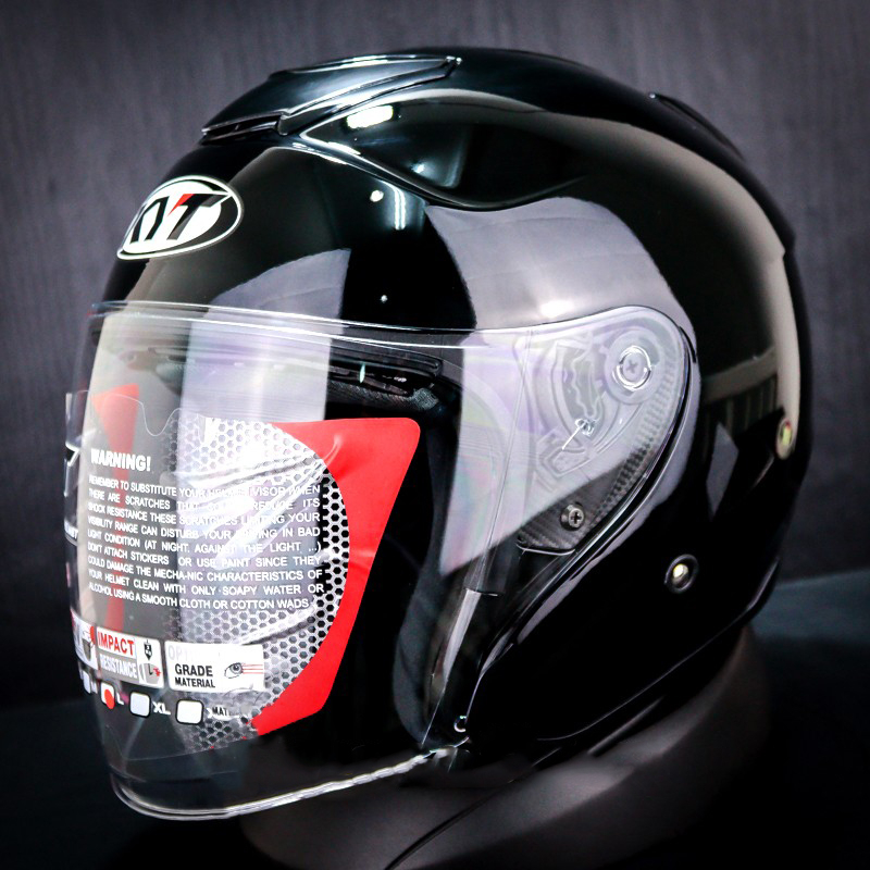 HELM KYT KYOTO SOLID BLACK GLOSSY KYOTO SINGEL VISOR