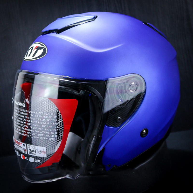 HELM KYT KYOTO SOLID MATT BLUE KYOTO SINGEL VISOR