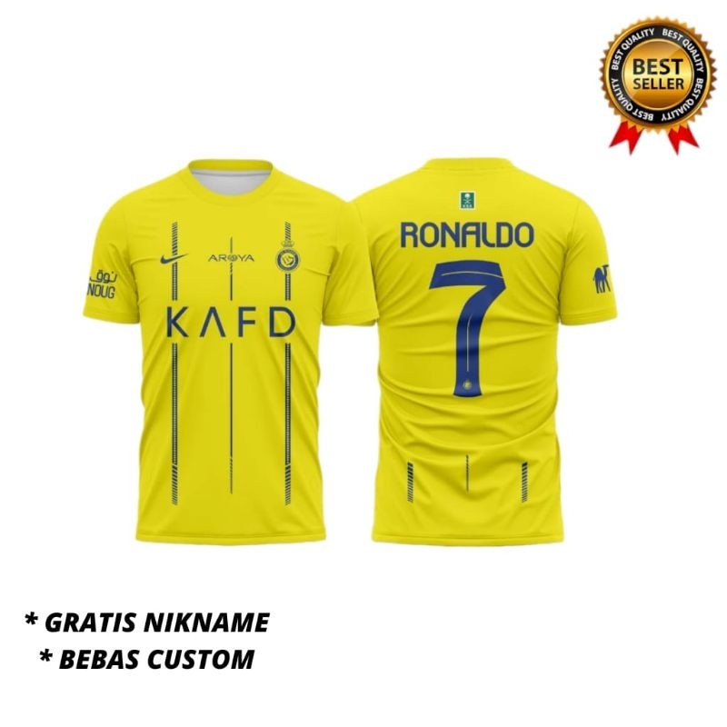 JERSEY TERBARU AL NASSR FC HOME AWAY LIGA ARAB SAUDI 2023/2024 GRATIS NICKNAME. KAOS BOLA