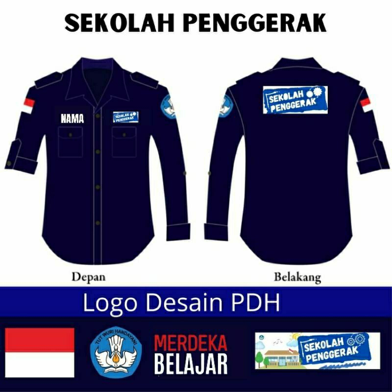 kemeja sekolah penggerak baju sekolah penggerak seragam sekolah penggerak