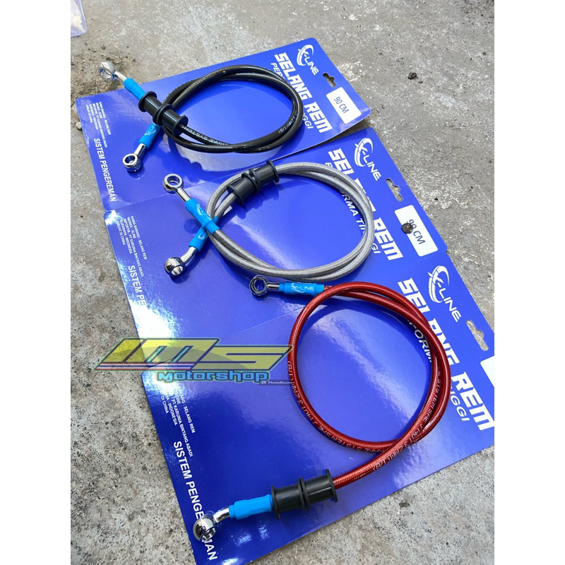 Selang Rem Serat Carbon Xline Uk 60,75,90 Cm Selang Rem Depan Belakang