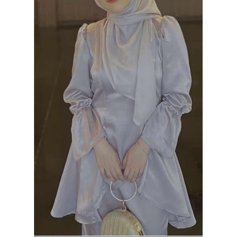 KAZIA SETELAN MALAYSIA BAJU KURUNG SATIN PREMIUM MEWAH ELEGAN SIMPLE JUMBO BIGSIZE OVERSIZE SERAGAMA