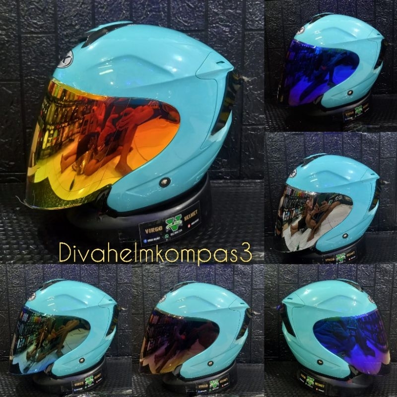 HELM INK DYNAMIC SOLID AQUA BLUE PAKET GANTENG|helm ink dinamik
